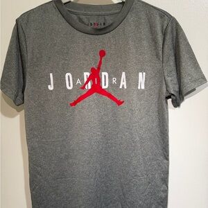 Jordan Gray Tee with Red Jumpman Logo